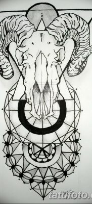 fotó egy kecske koponya tetoválásról, keltezve 2017. 09. 20 -án №043 - kecske koponya tetoválás -