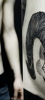 fotó egy kecske koponya tetoválásról, keltezve 2017. 09. 20 -án №057 - kecske koponya tetoválás -