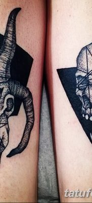 fotó egy kecske koponya tetoválásról, keltezve 2017. 09. 20 -án №068 - kecske koponya tetoválás -