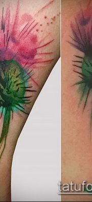 fotó egy bogáncs tetoválásról (jelentése) - egy példa egy érdekes tetoválási tervre - 047