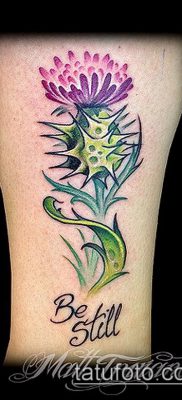 fénykép a bogáncs tetoválásról (jelentése) - egy példa egy érdekes tetoválási tervre - 045