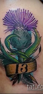 fotó a bogáncs tetoválásról (jelentése) - egy példa egy érdekes tetoválási tervre - 043