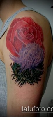 fotó a bogáncs tetoválásról (jelentése) - egy példa egy érdekes tetoválási tervre - 041