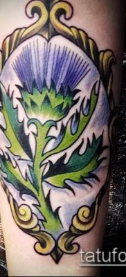 fotó a bogáncs tetoválásról (jelentése) - egy példa egy érdekes tetoválási tervre - 040