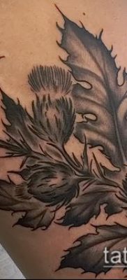 fénykép a bogáncs tetoválásról (jelentése) - egy példa egy érdekes tetoválási tervre - 039