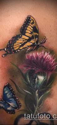 fénykép a bogáncs tetoválásról (jelentése) - egy példa egy érdekes tetoválási tervre - 037