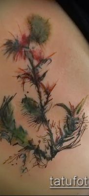 fotó a bogáncs tetoválásról (jelentése) - egy példa egy érdekes tetoválási tervre - 031