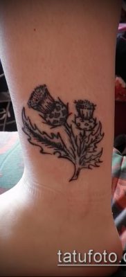 fotó a bogáncs tetoválásról (jelentése) - egy példa egy érdekes tetoválási tervre - 005