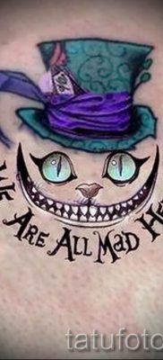 Cheshire -i macska tetoválás fotója a tetoválás tervezéséről szóló cikkhez - tatufoto.ru - 55