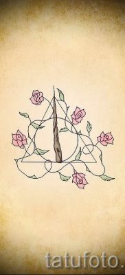 Снимка на татуировка на татуировка на дари на смърт за статия за значението на дизайна на татуировка - tatufoto.ru - 24