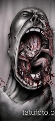 снимка на татуировка на демон (стойност) - пример за интересна рисунка на татуировка - 001