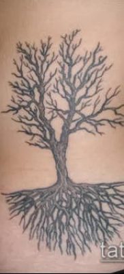 مثال على وشم مع شجرة وجذور - الصورة