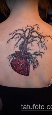 وشم شجرة مع جذور (معنى) - مثال على تصميم وشم مثير للاهتمام - 035