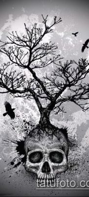 وشم شجرة مع جذور (معنى) - مثال على تصميم وشم مثير للاهتمام - 026