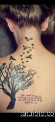 وشم شجرة مع جذور (معنى) - مثال على تصميم وشم مثير للاهتمام - 007