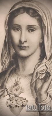 снимка на татуировка Дева Мария (значение) - пример за интересна рисунка на татуировка - 096