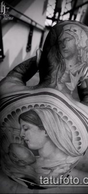 снимка на татуировка Дева Мария (стойност) - пример за интересна рисунка на татуировка - 075