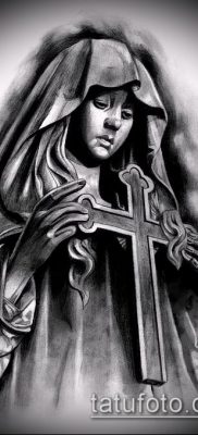 снимка на татуировка Дева Мария (стойност) - пример за интересна рисунка на татуировка - 041