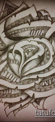 татуировка доларова снимка (стойност) - примерна рисунка - 006
