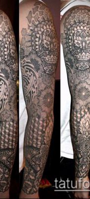 tetoválás pontmunka №126 - a minta egyedi változata, amely jól használható az átalakításhoz és a tetováláshoz