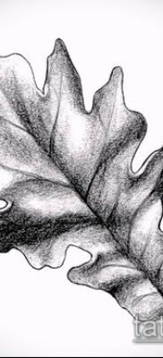 tölgyfalevél 664 -es tetoválás - a minta érdekes változata, amely sikeresen használható a henna tetoválás megváltoztatására és tölgyfalevélként való alkalmazására