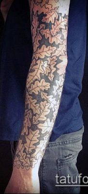 tölgyfalevél 775 -ös számú tetoválás - a minta érdekes változata, amely könnyen használható változtatáshoz és tetováláshoz tölgyfalevélként