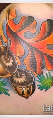 tölgyfalevél 660 -as számú tetoválás - a minta méltó változata, amely jól használható változtatáshoz és tetováláshoz tölgyfalevélként