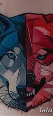 fotó két farkas tetoválásáról 2017. 08. 19. №010 - Két farkas tetoválása_