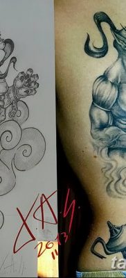 снимка на татуировката Genie от лампата от 28.07.2018 №102 - Tattoo Genie от лампата -