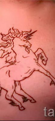 Et eksempel på et foto med en cool enhjørningstatovering til en artikel om betydningen af tatovering 52