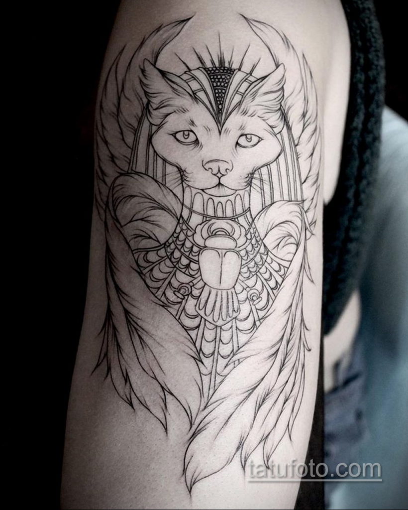 rajz példa Bastet tetováló istennőre 2019.12.22.