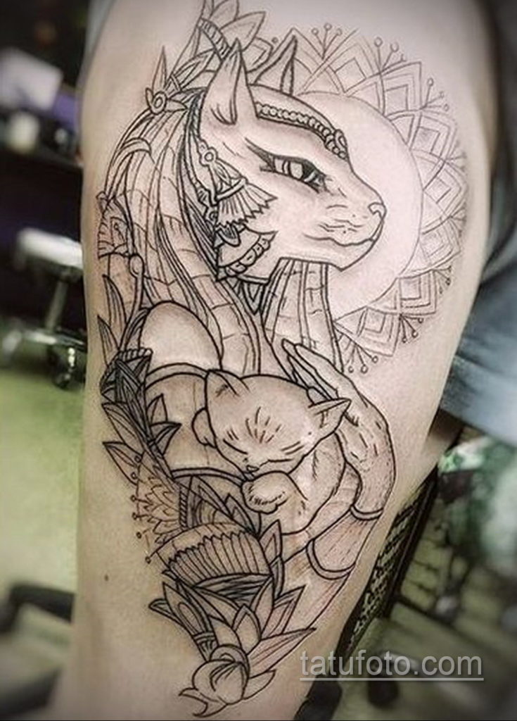 rajz példa Bastet tetováló istennőre 2019.12.22.