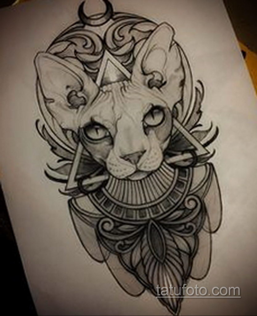 rajz példa Bastet tetováló istennőre 2019.12.12. №416 -
