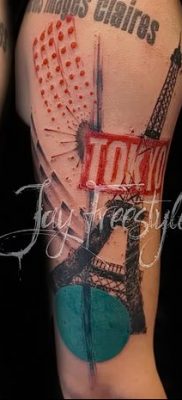 Fotó az Eiffel -torony tetoválásáról 2018.08.22. №148 - tetoválás Az Eiffel -torony -