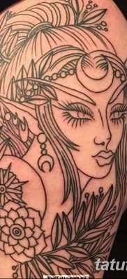 foto af en alvetatovering dateret 08/28/2017 №048 - tatovering elf -