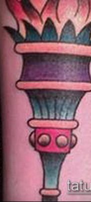 TATTOO TORCH No. 721 - hladna verzija slike, koja se može dobro upotrijebiti za finalizaciju i primjenu baklje i ruža kao tetovaže