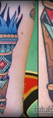 TORCH TATTOO br. 765 - jedinstvena verzija uzorka koji se može uspješno koristiti za obradu i nanošenje baklje kao tetovaže