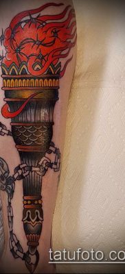 TORCH TATTOO # 866 je cool verzija uzorka koji se može uspješno koristiti za transformaciju i tetoviranje baklje na prstu