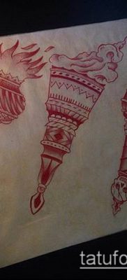 TORCH TATTOO # 143 cool je verzija uzorka koja se može dobro koristiti za izmjenu i tetoviranje baklje u bodljikavoj žici