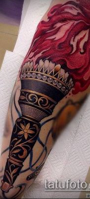 TORCH TATTOO br. 743 - zanimljiva verzija uzorka koji se lako može koristiti za obradu i nanošenje baklje na prst kao tetovažu