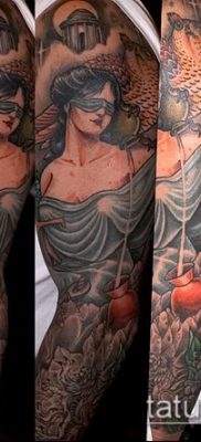 fotó Themis tetoválásról (jelentése) - egy példa egy érdekes tetoválási tervre - 055