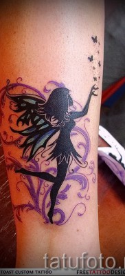 Tündér tetoválás - fekete sziluett