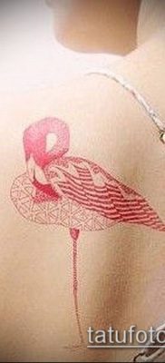 FLAMINGO TATTOO # 478 - نسخة جديرة بالنمط يمكن استخدامها بسهولة للمعالجة والتطبيق كوشم فلامنغو على الساق
