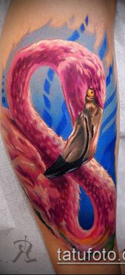 FLAMINGO TATTOO # 528 - نسخة حصرية من النمط الذي يمكن استخدامه بسهولة للمراجعة والتطبيق كوشم فلامنغو على الساق
