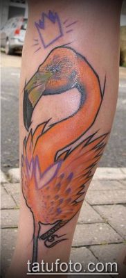 FLAMINGO TATTOO №370 - نسخة فريدة من النمط يمكن استخدامها بنجاح للتغيير والتطبيق كوشم لطيور الفلامنغو
