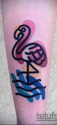 FLAMINGO TATTOO No. 153 - نسخة مثيرة للاهتمام من النمط الذي يمكن استخدامه بسهولة للتغيير والتطبيق كوشم فلامنغو