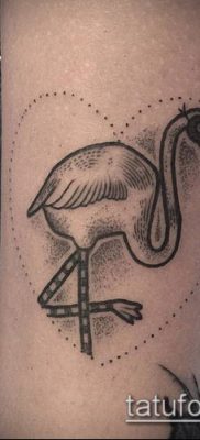 FLAMINGO TATTOO №914 - نسخة فريدة من النمط ، والتي يمكن استخدامها بنجاح للتغيير والتطبيق كوشم فلامنغو