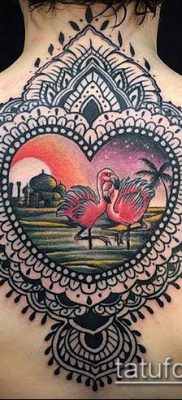 FLAMINGO TATTOO # 931 - نسخة رائعة من الصورة يمكن استخدامها بنجاح للتغيير والتطبيق كوشم لطيور الفلامنغو