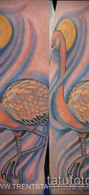 FLAMINGO TATTOO # 121 - نسخة رائعة من النمط يمكن استخدامها بنجاح للتحويل والتطبيق مثل وشم فلامنغو على الساق