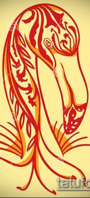 FLAMINGO TATTOO رقم 617 - نسخة جديرة بالنمط ، والتي يمكن استخدامها بنجاح للتغيير والتطبيق كوشم فلامنغو على الساق